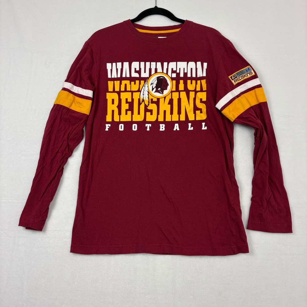 NFL Team Apparel Washington Redskins Long Sleeve Shirt Maroon Mens Medium B1